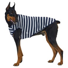 LuckyPetter 狗狗基本款條紋無袖上衣, 灰色 + 海軍藍, 1個