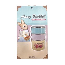 Anny Rabbit 安妮兔 北歐深型三層便當盒, 內膽304不鏽鋼，上蓋食品級PP+矽膠密封圈, UP-D54, 1組