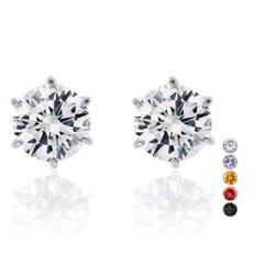 Enclair 女性用6爪模擬鑽石耳環0.2克拉