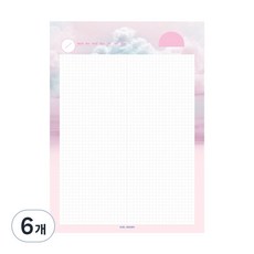아이씨엘디자인 그리드 노트패드, 상쾌한 오후, 6개, 46매
