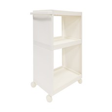 like-it 日製開架式隙縫收納置物推車 25.5 x 48 x 74cm, 白色