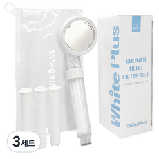 집앤 필터 샤워기헤드 + 샤워필터 4p 세트 J422 여행용, 3세트, 화이트