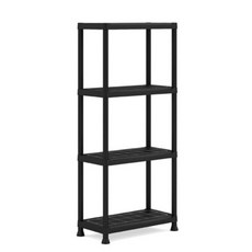 케터 플라스틱 간편조립 선반, 블랙, 4단