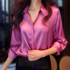 ViVEMO 女款 Rieurene 緞面辦公室襯衫 11099