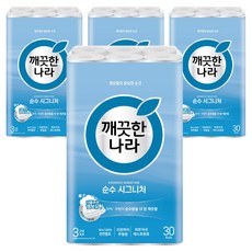 깨끗한나라 순수 시그니처 화장지, 28m, 30롤, 4개