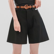 엘쏘 여성용 3부 와이드 버뮤다 숏 팬츠 + 벨트 세트