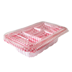 格紋飯菜分離便當, 20個, 1入