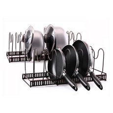 벨라쿠진 너비 조절 프라이팬 냄비 정리대 2p, 1단, 초콜릿색