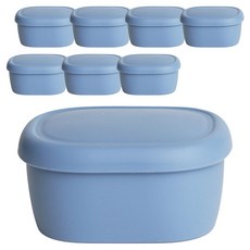 실리가든 실리콘 냉동밥 보관용기 다크블루 200ml, 8개