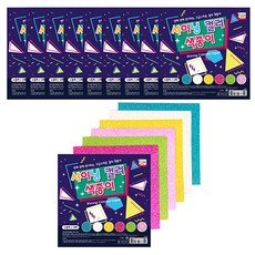 영아트 샤이닝컬러 색종이, 6색, 60개