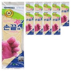손끝에별 고무장갑 소 S, 백색, 10세트