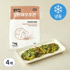 한입 오징어 부추전 (냉동), 1kg, 4개