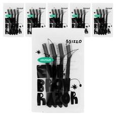 씨조 2중날 눈썹 수정 안전캡 정리칼 4p, 6개, 블랙