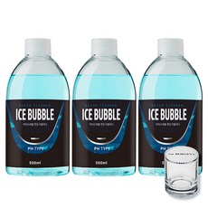 Ice Bubble PH型刮鬍刀清潔液 500ml x 3入 + 清潔用玻璃杯, 不適用, 透明, 3個