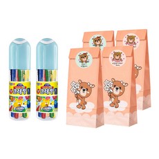 JONG IE NARA 蠟筆 2入 + 紙袋 4入 + 貼紙 8入, 混合顏色, 1套