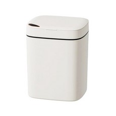 智能感應式垃圾桶, 簡約配色, 感應開蓋, 垃圾袋內置收納盒, 奶油白, 23 x 20 x 28cm
