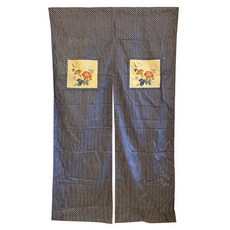 J&N 日式貼布雙開式門簾90150(8種圖案)b 1入 藍色(蝴蜨), 藍色