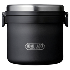 PEARL LIFE 珍珠金屬 全真空不鏽鋼便當罐 HB-5665 1L, 黑色, 1個