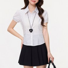 Awesomeful 女款 Dejeheri 圓點圖案短袖襯衫 A26SMST031809