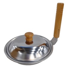 SHIMOMURA 下村工業 親子丼鍋 附蓋 43441, 不鏽鋼主體, 天然木材手柄, 日本產, 19cm, 1個