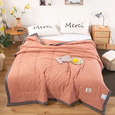 日系舒柔棉涼被, 深緋紅, 單人(200 x 140cm)