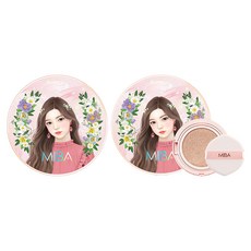 MIBA 第2代離子鈣雙效氣墊正裝 25g+替換蕊 25g組, N23 Natural Skin, 2組