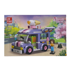 JIE STAR 杰星玩具 移動冰淇淋車, 191塊積木顆粒, JS59234, 1盒