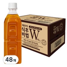 태양의식후비법W차 무라벨, 500ml, 48개