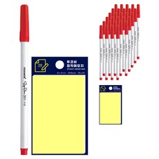 Monami 簽字筆 351 12入 x 3p + Tukovi 便利貼 文具組, 紅色, 2套