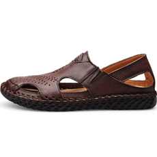 VONIN 牛皮彈性皮革縫線設計水陸兩用涼鞋 TS076DBR