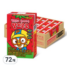서울에프엔비 유아용 뽀로로가 좋아하는 딸기우유, 140ml, 72개