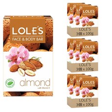 LOLE'S 草本護膚潔顏皂 甜杏仁 含維他命E 適合所有膚質 無動物實驗 - 100g, 9個