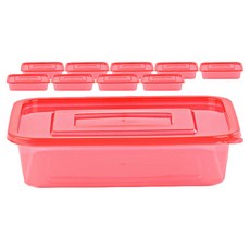 COOK&LOCK 方形保鮮盒 桃粉紅色, 10個, 保鮮盒 1450ml