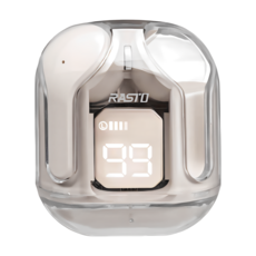 RASTO 日系設計電量顯示真無線5.3藍牙耳機, RS62, 白色