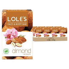 LOLE'S 草本護膚潔顏皂 甜杏仁 含維他命E 適合所有膚質 無動物實驗 - 100g, 15個