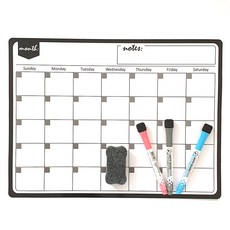 月計劃磁性備忘錄板+3支筆+板擦