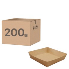 KP 牛皮紙 正方形 小 紙托盤 100 x 100 x 23 mm, 200個, 1入