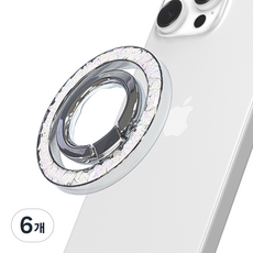 SKY Palette MagSafe 相容星光閃粉智慧環手機支架 PM10ST, 6個, 星光銀