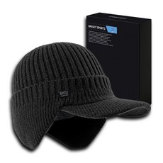 Baegot 運動登山針織耳形帽帽子, 黑色