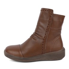 J SHOE 牛皮 Plady 縫線短筒踝靴 4cm