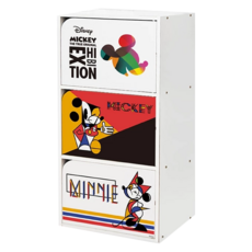 收納王妃 迪士尼 特展系列 三層櫃 三層木門櫃, 幾何