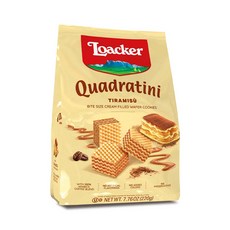 Loacker 萊佳哈斯 方角哈斯餅 提拉米蘇口味, 220g, 4包