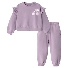 unifriend 兒童紫色櫻桃九分上學服運動衫上下套裝