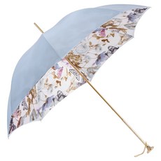 PASOTTI Woman Flower 蝴蝶雙層布珠寶黃銅手動傘 WD354P16