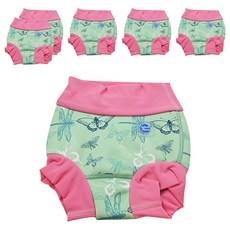 Splash About 3D加強版游泳尿布褲/尿布 花漾蜻蜓, M, 6件