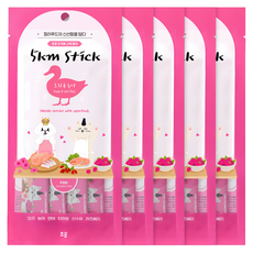 조공 반려동물 오키로스틱 핑크 짜먹는 간식, 혼합맛(오리/농어/연어), 56g, 5개