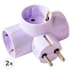 BUTTERSHOP T字型標準3孔延長線, 2個, 薰衣草, 8.5cm