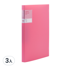 Lan CHYn 連勤牌文具 PP馬卡龍色系右中強力夾 紅色, 3入