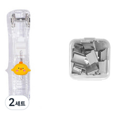 모닝셀러 투명 푸시 클립 병아리 + 핀 50p 세트, 2세트