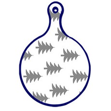 Roem Design 藍色版雙面圓形上菜砧板 森林圖案3, 粉紅水蜜桃, 1個